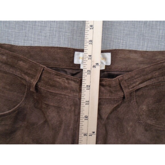 MARGARET GODFREY Suede Style 100% Leather Pants Women's 32" Waist Brown Western - Picture 6 of 16